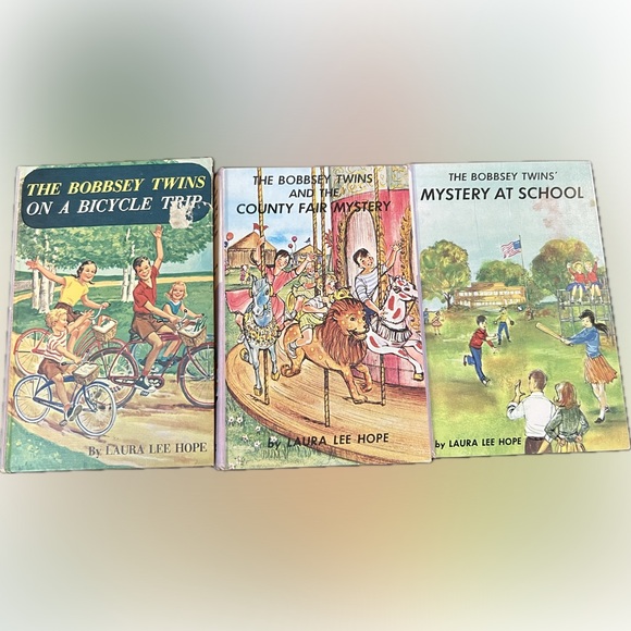 Bobbsey Twins Hardcover Books Lot of 3 1950-60 #4-15-48 Bicycle Trip County Fair - Picture 1 of 16
